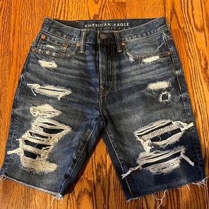 American Eagle Ripped Jean Shorts Sz:28 Men